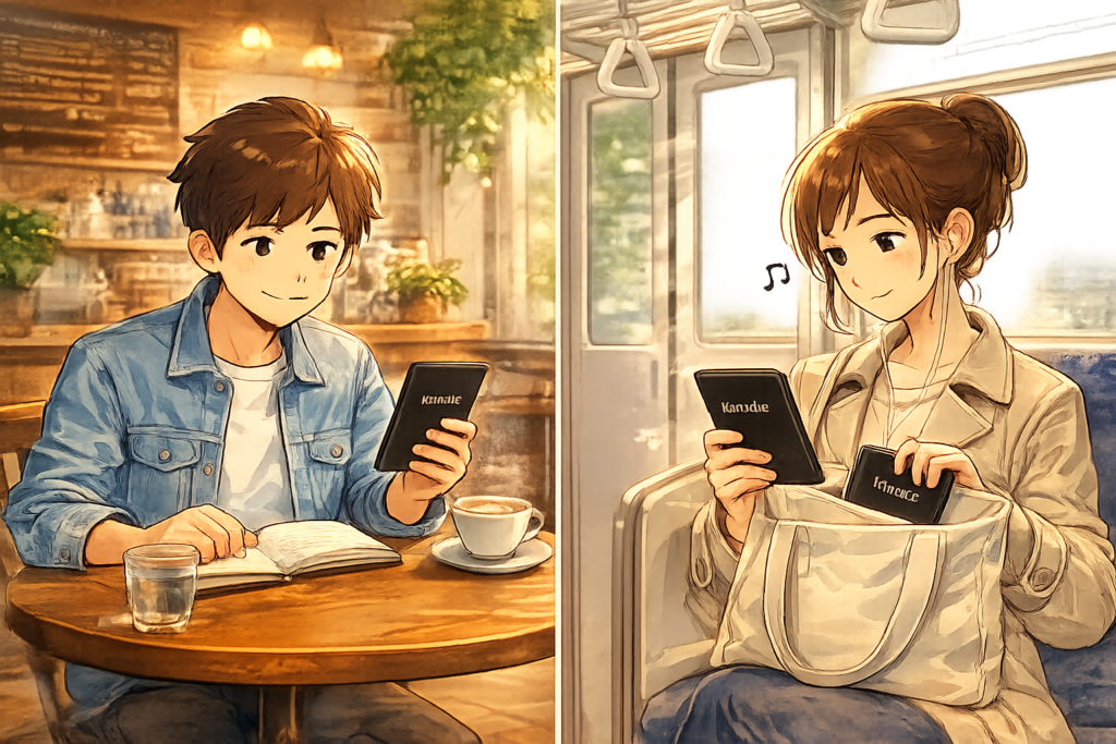 カフェと電車での読書