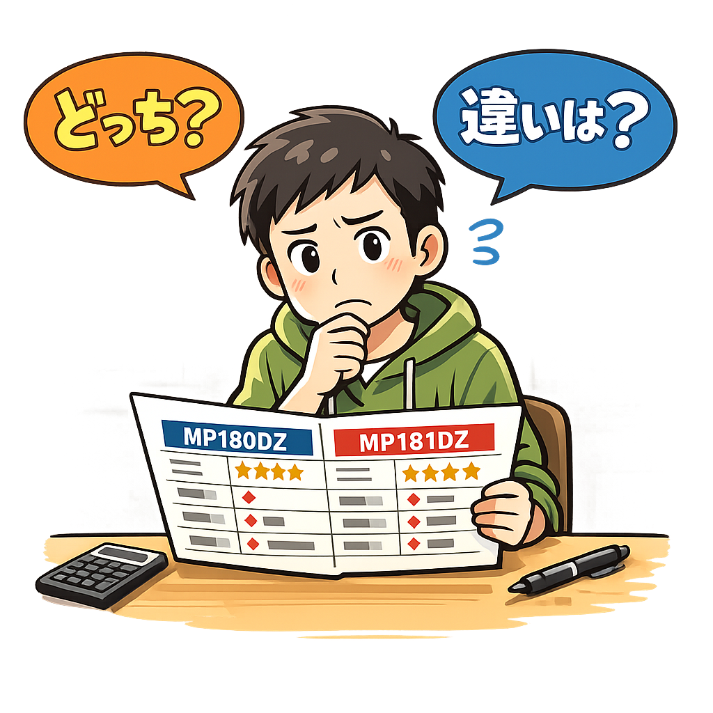 MP180DZとMP181DZの違いに悩む人