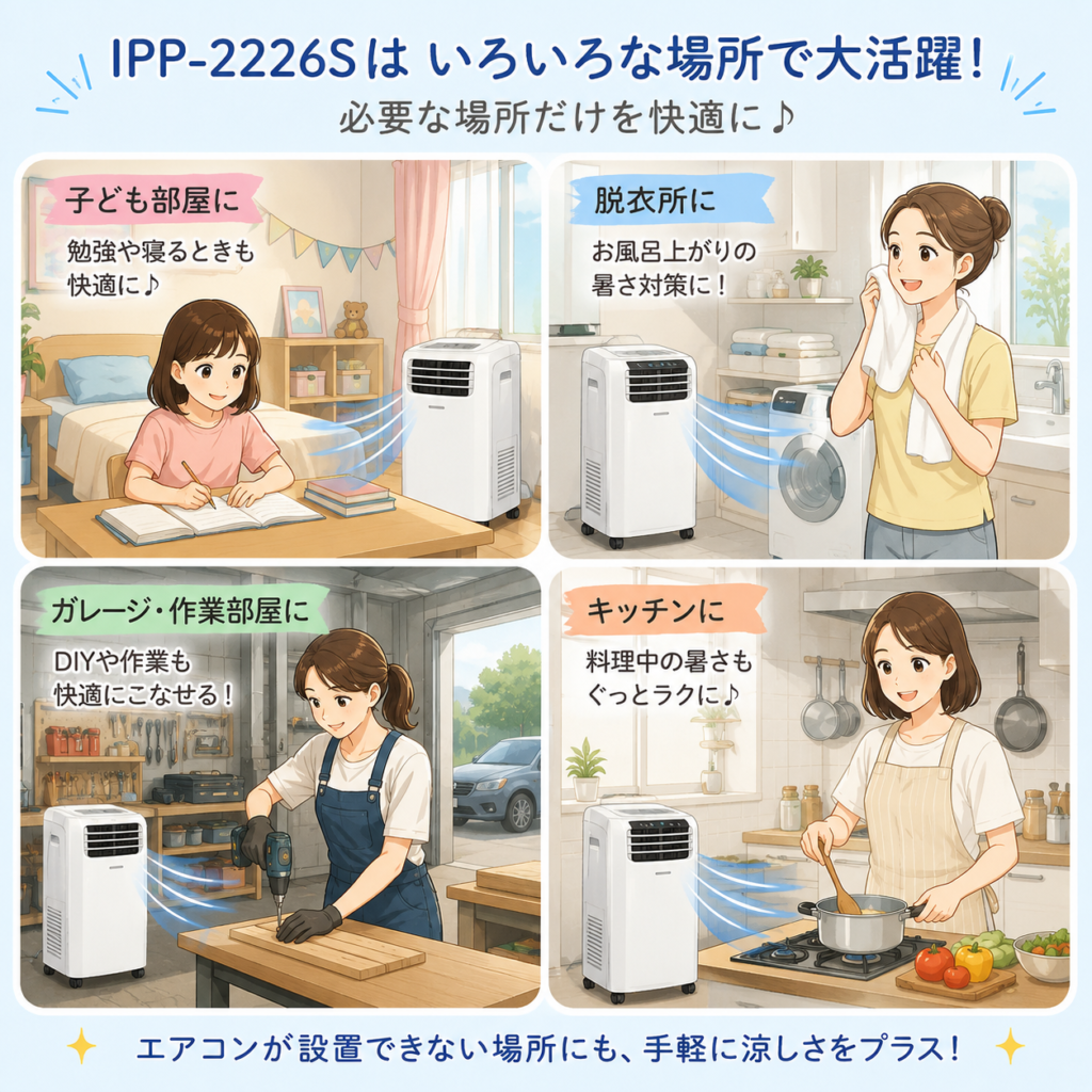 ポータブルエアコンで快適空間