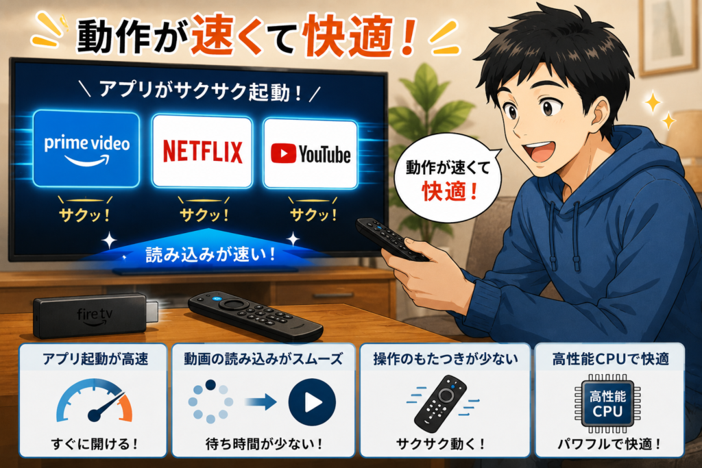 速く快適な視聴体験
