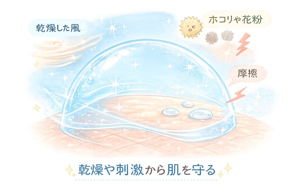 乾燥や刺激から肌を守る