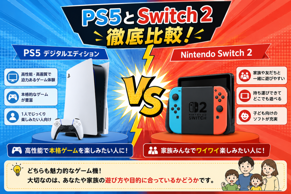 PS5とSwitch 2の徹底比較