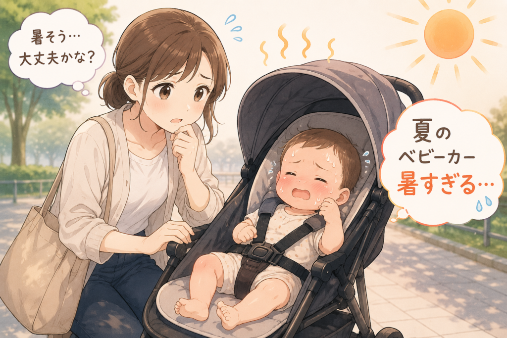暑い夏の日のベビーカー