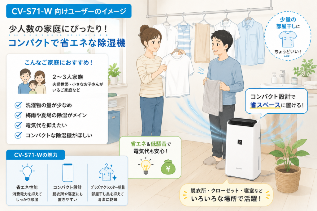 コンパクト除湿機で快適な空間