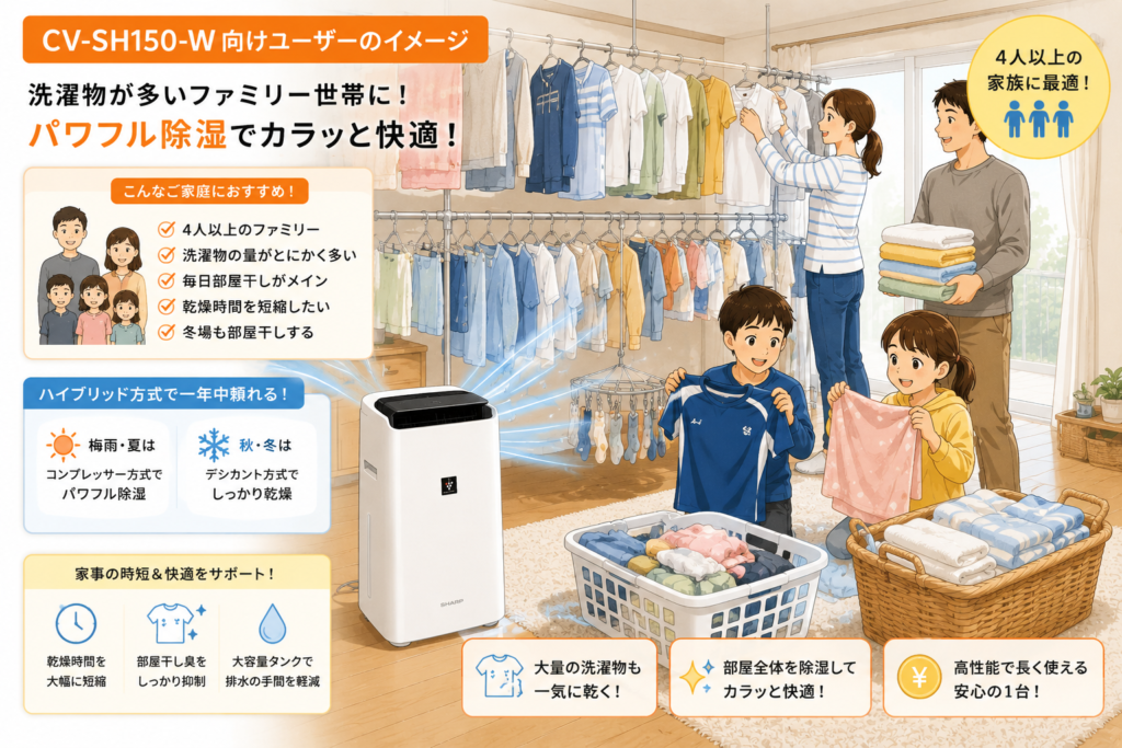 家族向けの洗濯乾燥ソリューション