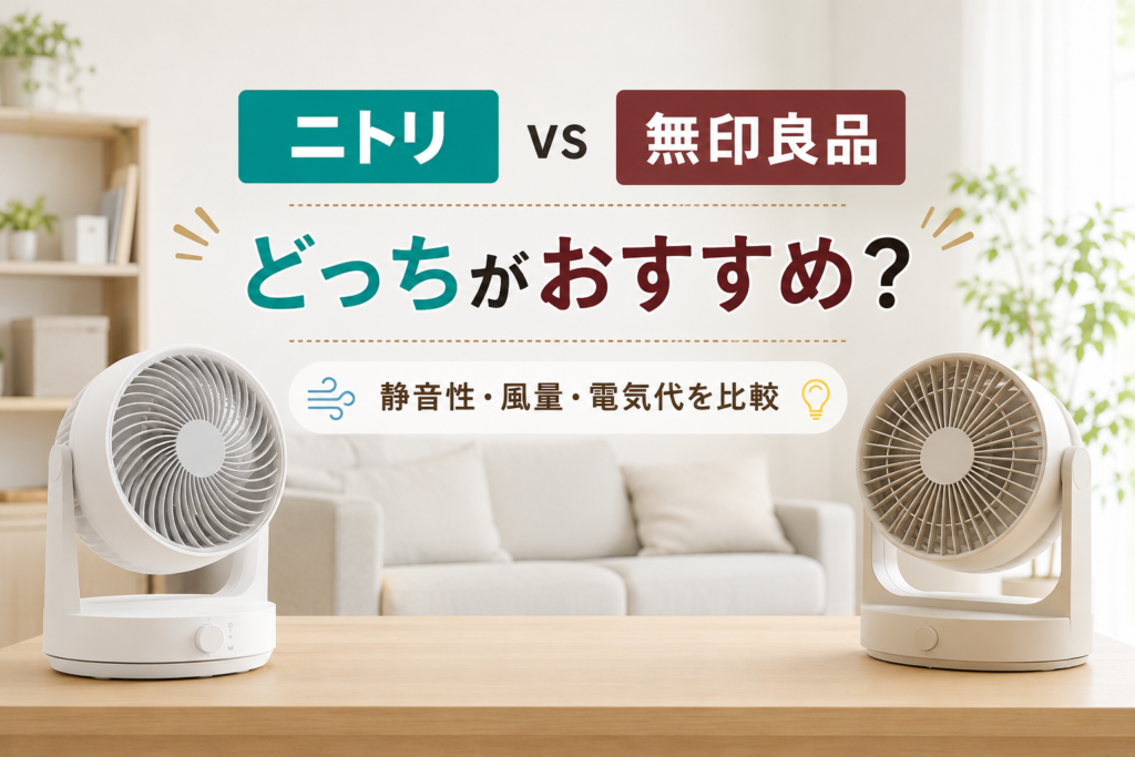 ニトリ vs 無印。静音性・風量・電気代を比較