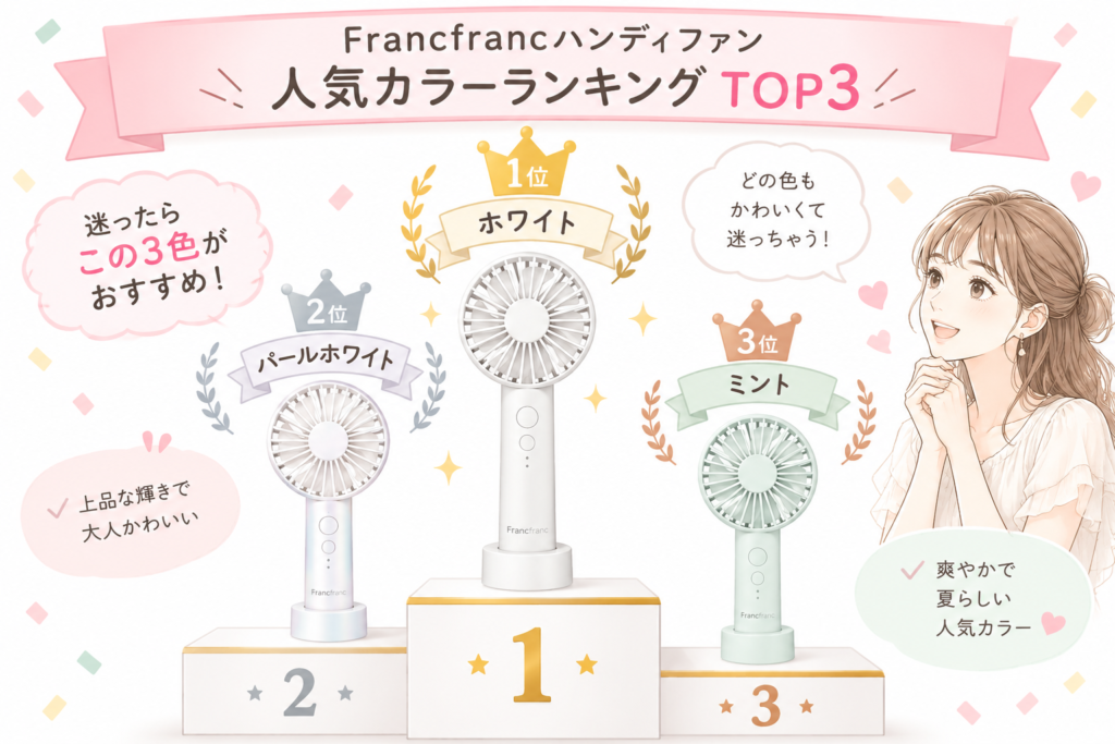 Francfrancハンディファン人気カラーランキングTOP3