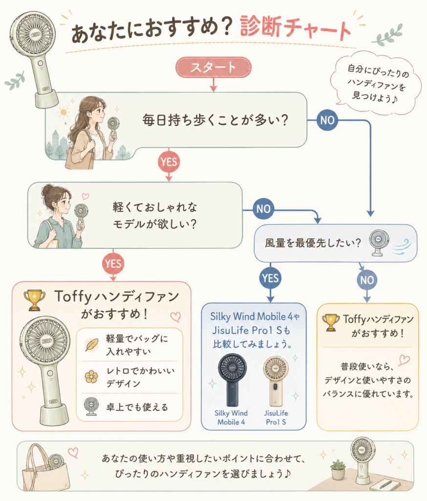 Toffyハンディファンがおすすめな人診断チャート