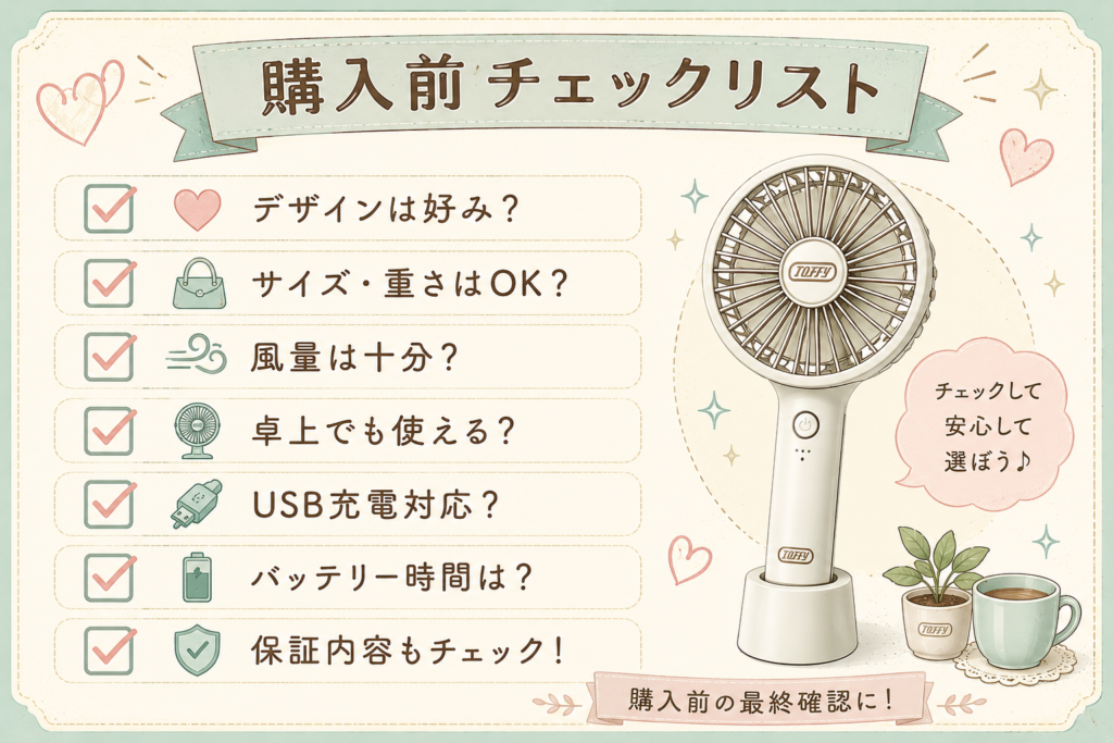 Toffyハンディファン購入前チェックリスト