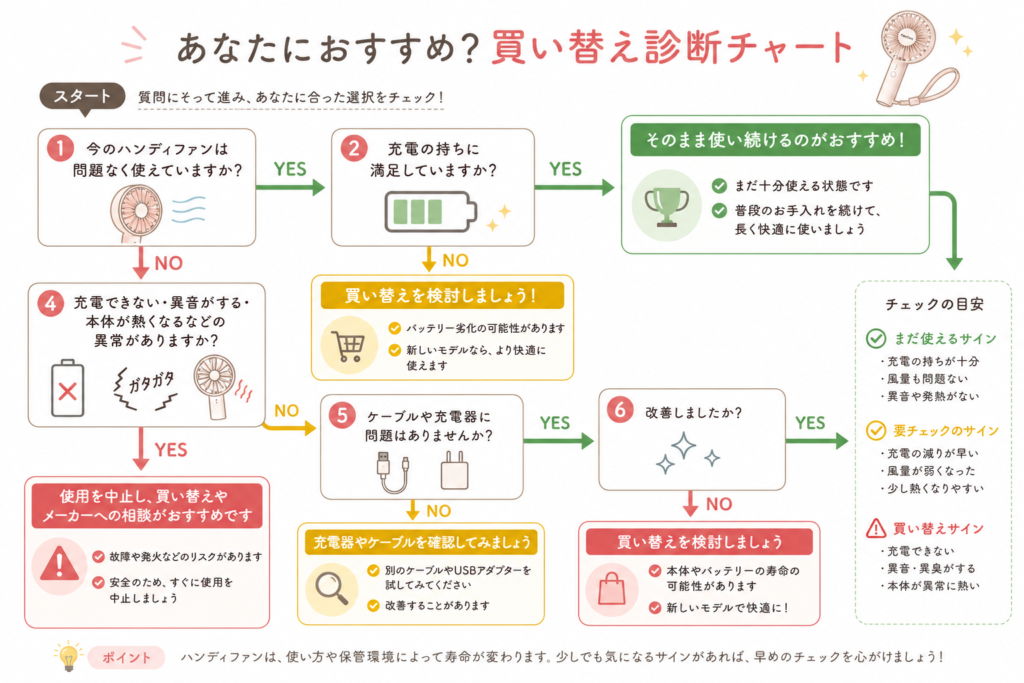 ハンディファン買い替え診断チャート